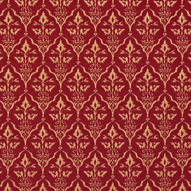 Charlotte Fabric 2670 Crimson/Cameo Uptown Jacquards VI 100% Woven Polyester Asia Exceeds 90,000 Wyzenbeek Rubs (Heavy Duty) </p><p>Repeat: Horizontal: 1.5" x Vertical: 2.75" 54 Inches - My Fabric Connection -