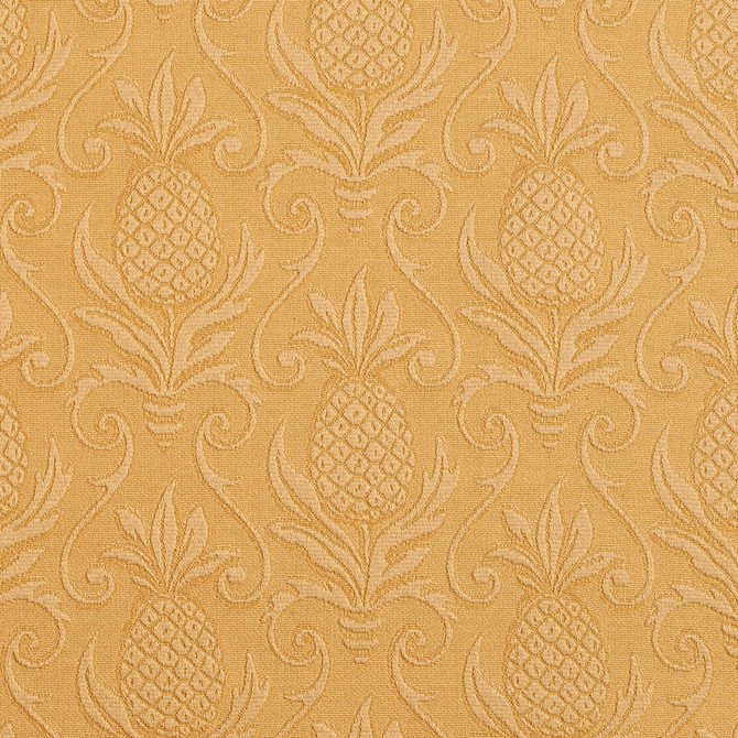 Charlotte Fabric 5524 Gold/Pineapple Enchanted Gardens 75% Cotton, 25% Polyester Asia Exceeds 70,000 Wyzenbeek Rubs (Heavy Duty) Horizontal: 7.0" x Vertical: 7.5" 54 Inches - My Fabric Connection -