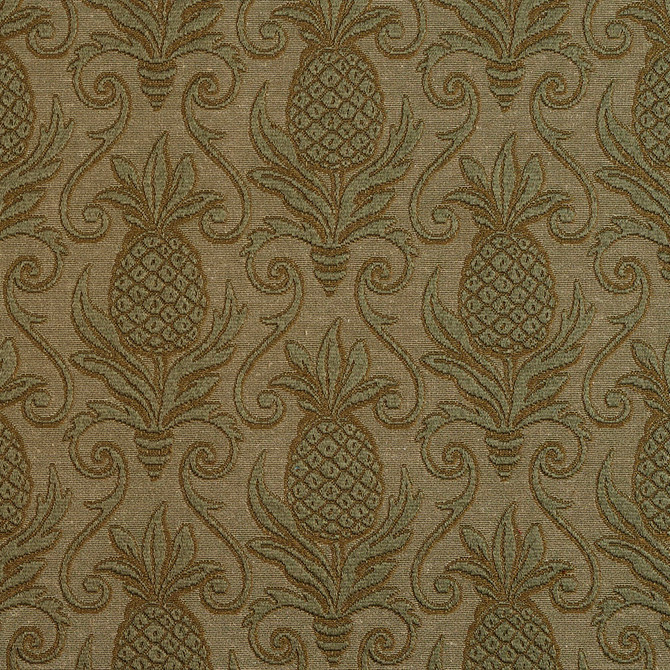 Charlotte Fabric 5525 Sage/Pineapple Enchanted Gardens 75% Cotton, 25% Polyester Asia Exceeds 70,000 Wyzenbeek Rubs (Heavy Duty) Horizontal: 7.0" x Vertical: 7.5" 54 Inches - My Fabric Connection -