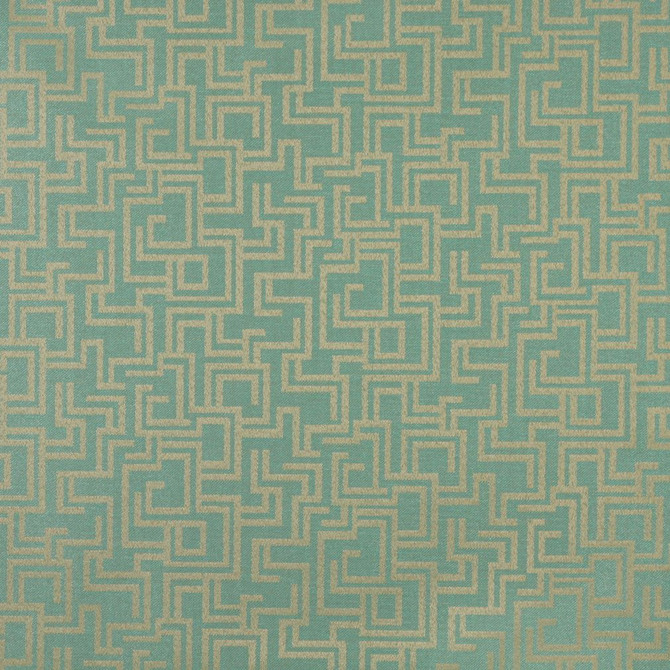 Charlotte Fabric 6632 Seafoam/Geometric Outdoor/Indoor Oasis III 100% Woven Polyester Made In USA Exceeds 48,000 Wyzenbeek Rubs (Heavy Duty) Horizontal: 29.0" x Vertical: 10.0" 54 Inches - My Fabric Connection -