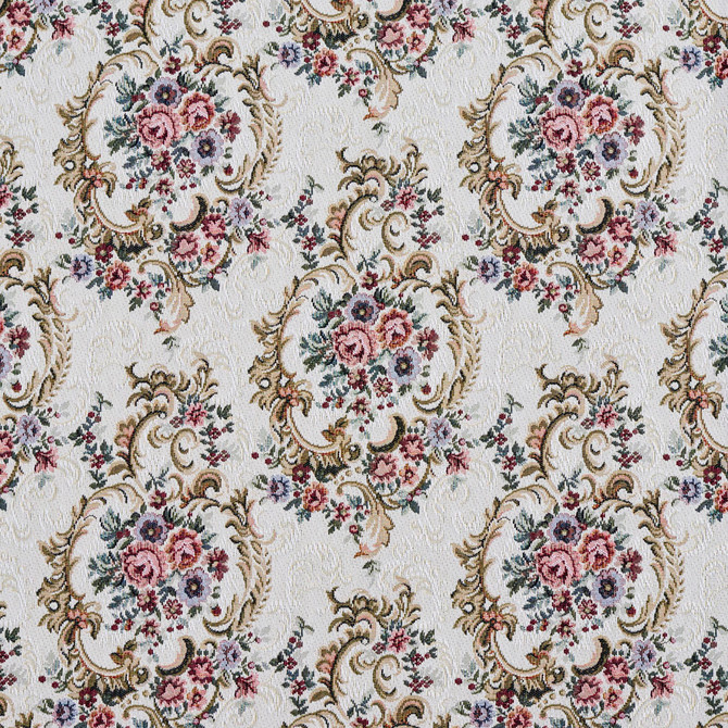 Charlotte Fabric 6641 Ivory Tapestry Treasures III 40% Polyester, 36% Olefin, 24% Cotton Asia Exceeds 100,000 Wyzenbeek Rubs (Heavy Duty) </p><p>Repeat: Horizontal: 13.5" x Vertical: 13.5" 54 Inches - My Fabric Connection -
