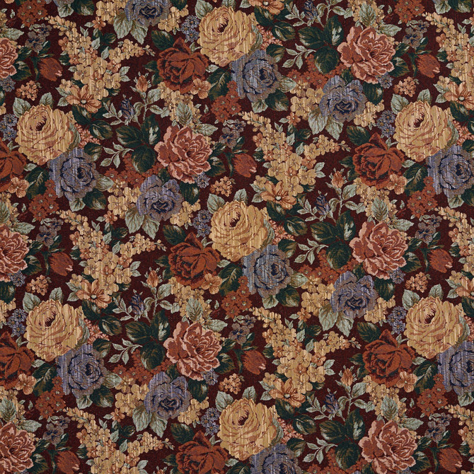 Charlotte Fabric 6924 Burgundy Glorious Gardens 70% Polyester, 30% Cotton Asia Exceeds 100,000 Wyzenbeek Rubs (Heavy Duty) </p><p>Repeat: Horizontal: 27.5" x Vertical: 14.0" 54 Inches - My Fabric Connection -