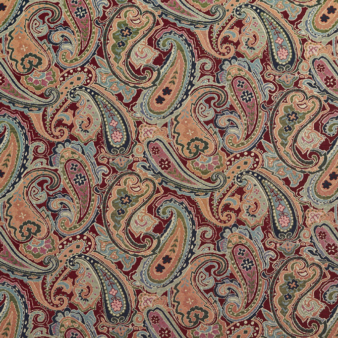 Charlotte Fabric 1969 Merlot Paisley Tapestry Classics 70% Polyester, 30% Cotton Asia Exceeds 45,000 Wyzenbeek Rubs (Heavy Duty) </p><p>Repeat: Horizontal: 28.5" x Vertical: 15.25" 54 Inches - My Fabric Connection -