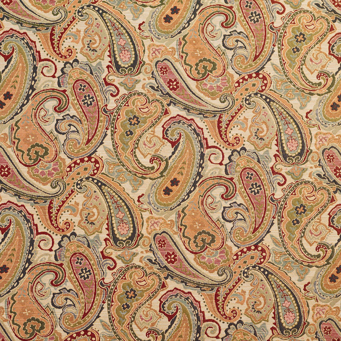 Charlotte Fabric 1972 Ecru Paisley Tapestry Classics 70% Polyester, 30% Cotton Asia Exceeds 45,000 Wyzenbeek Rubs (Heavy Duty) </p><p>Repeat: Horizontal: 28.5" x Vertical: 15.25" 54 Inches - My Fabric Connection -
