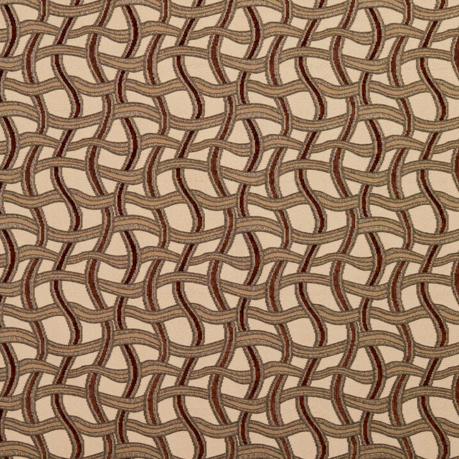 Charlotte Fabric 8543 Spice/Maze Contemporary Wovens 100% Woven Polyester Asia Exceeds 100,000 Wyzenbeek Rubs (Heavy Duty) Horizontal: 8.25" x Vertical: 7.5" 54 Inches - My Fabric Connection -