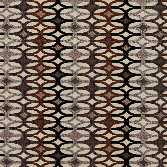 Charlotte Fabric 8550 Bronze/Interlock Contemporary Wovens 100% Woven Polyester Asia Exceeds 100,000 Wyzenbeek Rubs (Heavy Duty) Horizontal: 7.5" x Vertical: 3" 54 Inches - My Fabric Connection -