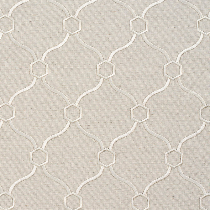 Charlotte Fabric 20910-11 Embroidered Linens 44% Rayon, 30% Polyester, 26% Linen Asia Exceeds 120,000 Wyzenbeek Rubs (Heavy Duty) Horizontal: 3.5" x Vertical: 5" 54 Inches - My Fabric Connection -