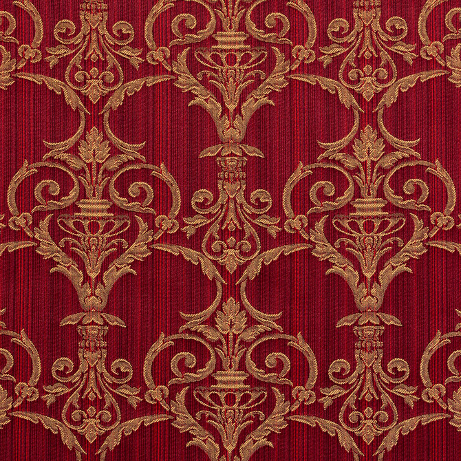 Charlotte Fabric D307 Ruby Victorian Old World Classics 70% Polyester, 30% Cotton Spain Exceeds 30,000 Wyzenbeek Rubs (Heavy Duty) Horizontal: 7" x Vertical: 9" 54 Inches - My Fabric Connection -