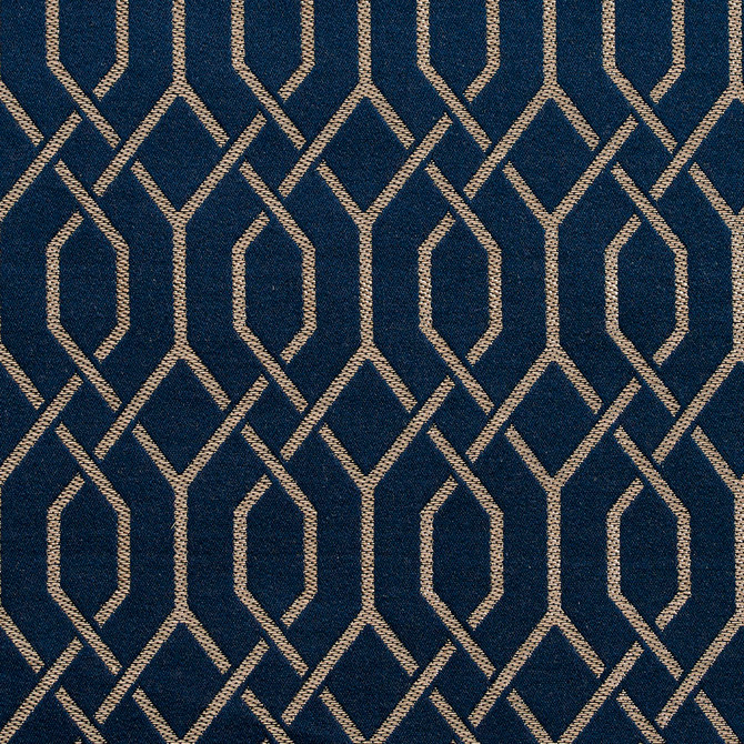Charlotte Fabric D189 Sapphire Lattice Sateens 100% Woven Polyester Asia Exceeds 100,000 Wyzenbeek Rubs (Heavy Duty) Horizontal: 2" x Vertical: 2.75" 54 Inches - My Fabric Connection -