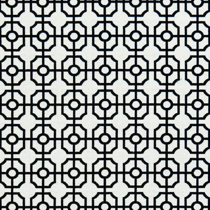 Charlotte Fabric CB800-111 Black & White 72% Cotton, 28% Polyester Asia Exceeds 30,000 Wyzenbeek Rubs (Heavy Duty) Horizontal: 1.5" x Vertical: 2" 54 Inches - My Fabric Connection -