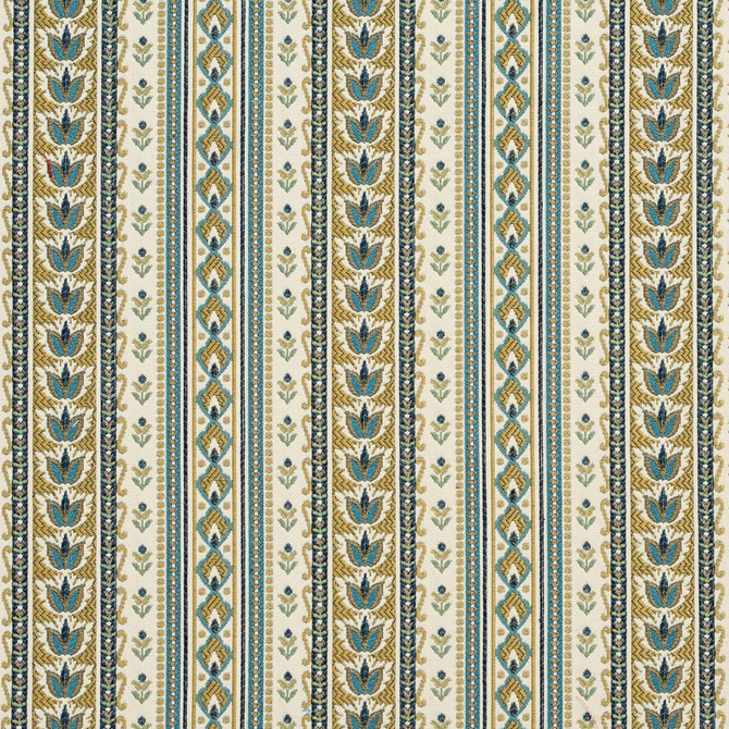 Charlotte Fabric CB800-78 Shades of Teal 36% Polyester, 32% Acrylic, 32% Cotton Spain Exceeds 24,000 Wyzenbeek Rubs (Heavy Duty) Horizontal: 6.5" x Vertical: .75" 54 Inches - My Fabric Connection -