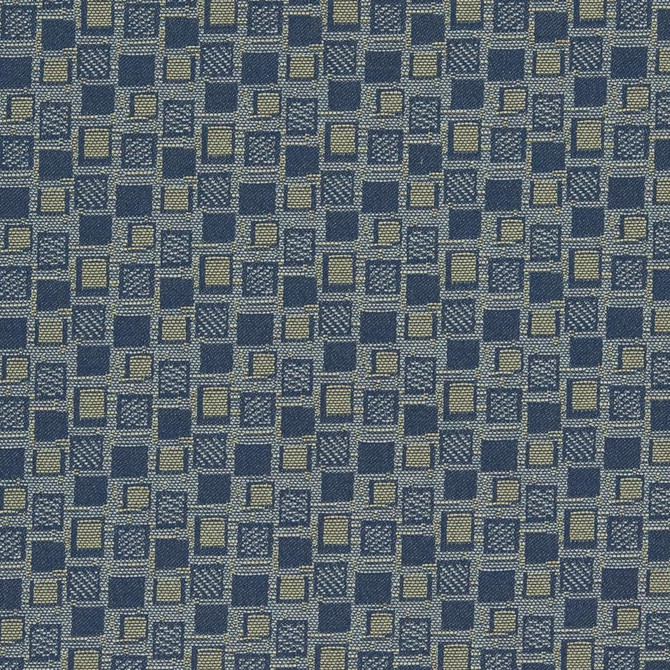 Charlotte Fabric D925 Squares/Navy Durables III 100% Woven Polyester Made In USA Exceeds 100,000 Wyzenbeek Rubs (Heavy Duty) Horizontal 1.75" x Vertical 1.75" 54 Inches - My Fabric Connection -