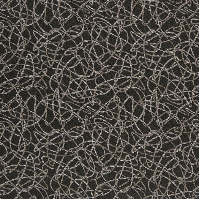 Charlotte Fabric D932 Squiggles/Coal Durables III 100% Woven Polyester Made In USA Exceeds 100,000 Wyzenbeek Rubs (Heavy Duty) Horizontal 7.25" x Vertical 7.25" 54 Inches - My Fabric Connection -