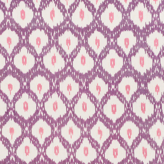 Schumacher Fabric Indio Ikat Purple 178072 FREE SPIRIT See Sample INDIA - </p><p>Repeat: Horizontal: 4 1/4" (11CM) and Vertical: 7 1/4" (18CM) 59" (150CM) - My Fabric Connection -