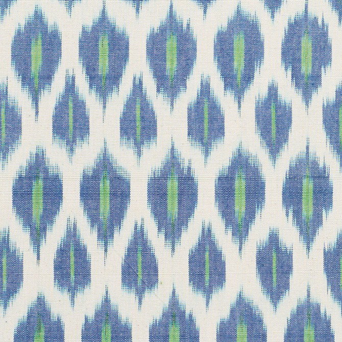 Schumacher Fabric Presidio Ikat Peacock 178060 FREE SPIRIT See Sample INDIA - </p><p>Repeat: Horizontal: 2" (5CM) and Vertical: 3 1/2" (9CM) 58 1/2" (149CM) - My Fabric Connection -