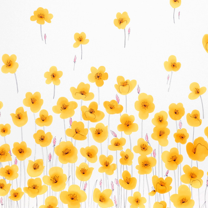 Schumacher Fabric Wild Poppies Orange 178390 VERA NEUMANN See Sample UNITED KINGDOM - </p><p>Repeat: Horizontal: 54" (137CM) and Vertical: 144" (366CM) 54" (137CM) - My Fabric Connection -