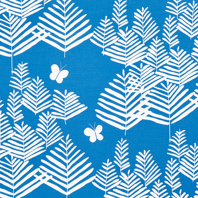 Schumacher Fabric Fern Silhouette Blue 178232 VERA NEUMANN COTTON 51% LINEN 49% UNITED KINGDOM </p><p>Repeat: Horizontal: 27 1/2" (70CM) and Vertical: 24 5/8" (63CM) 55 - My Fabric Connection -