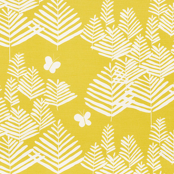 Schumacher Fabric Fern Silhouette Yellow 178231 VERA NEUMANN COTTON 51% LINEN 49% UNITED KINGDOM </p><p>Repeat: Horizontal: 27 1/2" (70CM) and Vertical: 24 5/8" (63CM) 55 - My Fabric Connection -