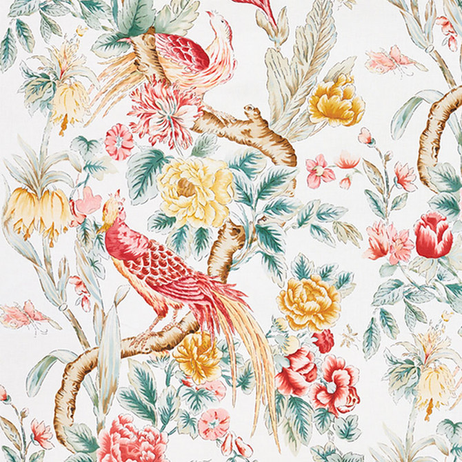 Schumacher Fabric Majestic Garden Rose & Celadon 178161 SCHUMACHER CLASSICS See Sample THAILAND - </p><p>Repeat: Horizontal: 26" (66CM) and Vertical: 38" (96CM) 52 1/2" (133CM) - My Fabric Connection -