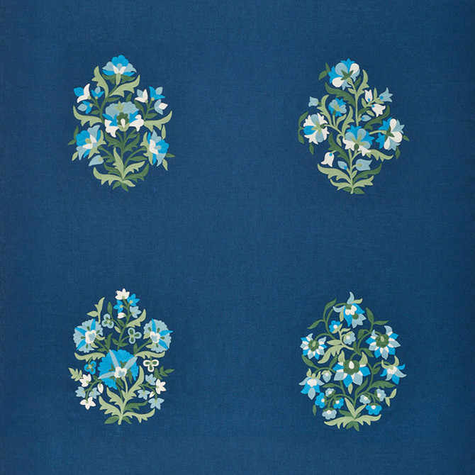 Schumacher Fabric Antalya Medallion Embroidery Aegean 75740 OTTOMAN CHIC See Sample INDIA - </p><p>Repeat: Horizontal: 56" (142CM) and Vertical: 52 1/2" (133CM) 56" (142CM) - My Fabric Connection -