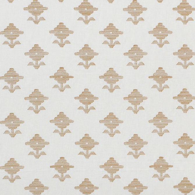 Schumacher Fabric Rubia Embroidery Ivory 74160 Easy Elements 5.75" - My Fabric Connection -