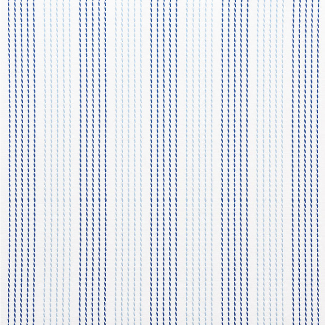 Schumacher Fabric Running Stitch Blues 75320 NAUTILUS See Sample INDIA - </p><p>Repeat: Horizontal: 6 1/4" (16CM) and Vertical: 1/2" (1CM) 55" (140CM) - My Fabric Connection -