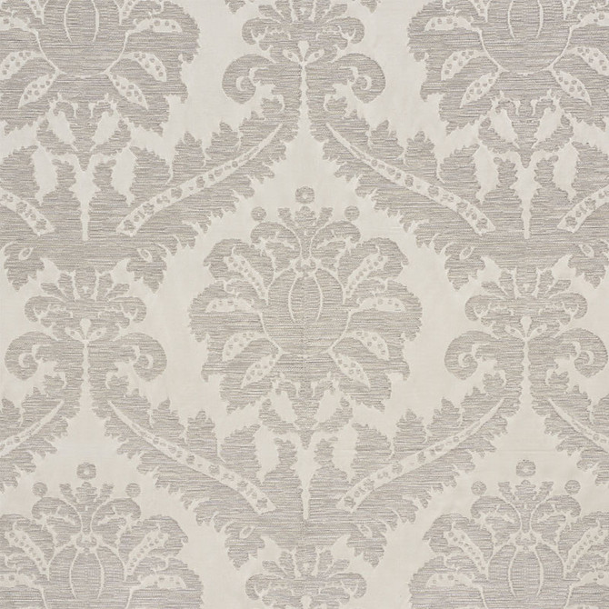 Schumacher Fabric Crawford Damask Platinum 75150 RELAXED GLAMOUR VISCOSE 60% COTTON 40% ITALY </p><p>Repeat: Horizontal: 27 1/2" (70CM) and Vertical: 34 1/2" (88CM) 54.5 - My Fabric Connection -