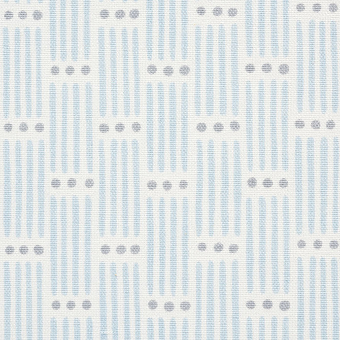Schumacher Fabric Dotted Stripe Sky 177711 ESSENTIALS: SMALL-SCALE PRINTS COTTON 100% TURKEY WYZENBEEK 15,000 </p><p>Repeat: Horizontal: 1" (3CM) and Vertical: 1 1/2" (4CM) 54 - My Fabric Connection -