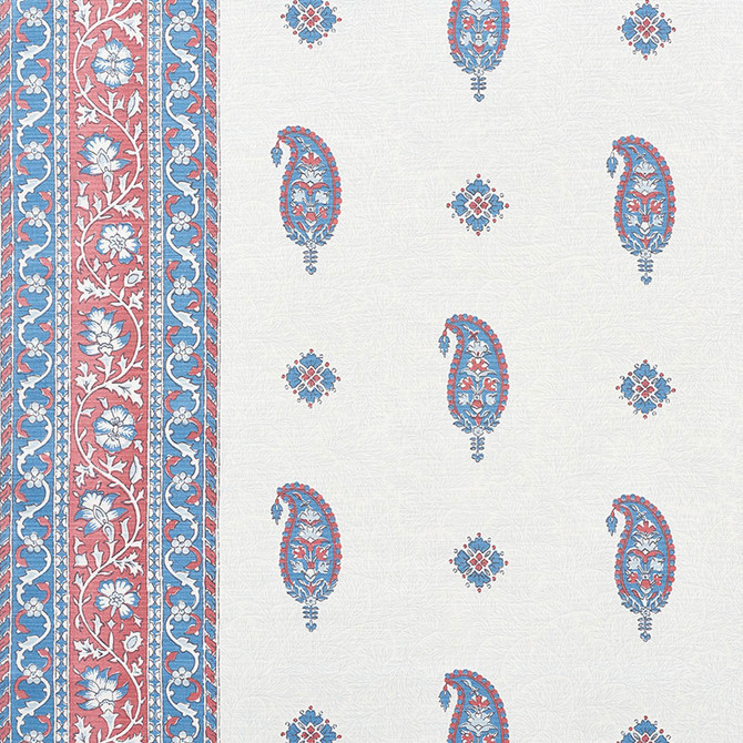 Schumacher Fabric Ojai Paisley Red 177610 MARK D SIKES LINEN 55% COTTON 45% BELGIUM WYZENBEEK 15,000 </p><p>Repeat: Horizontal: 12 1/2" (32CM) and Vertical: 13 1/2" (34CM) 54 - My Fabric Connection -