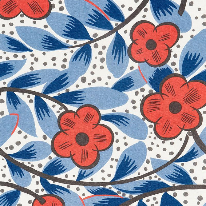 Schumacher Fabric Cocarde Espagnole Red & Blue 177550 Fashion Forward 27.0" - My Fabric Connection -
