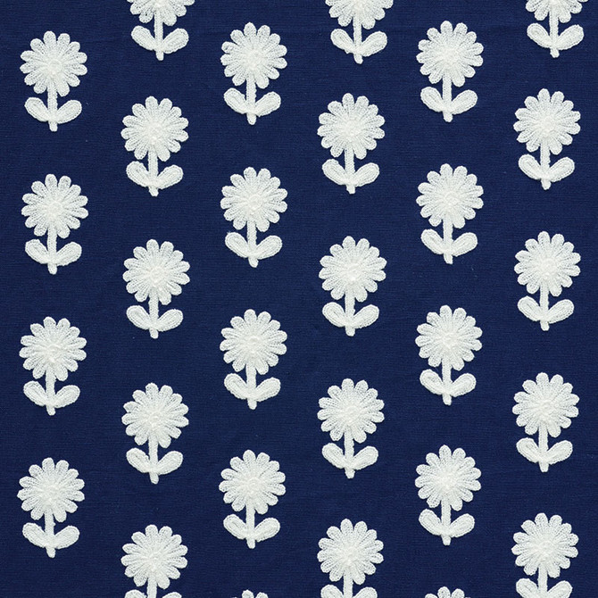 Schumacher Fabric Paley Embroidery Blue 73483 HAPPY TOGETHER LINEN 80% ACRYLIC 20% INDIA </p><p>Repeat: Horizontal: 2" (5CM) and Vertical: 3 3/4" (10CM) 54 - My Fabric Connection -