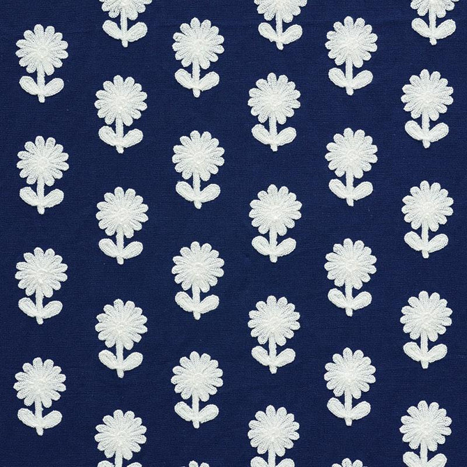 Schumacher Fabric Paley Embroidery Blue 73483 Happy Together 2.0" - My Fabric Connection -