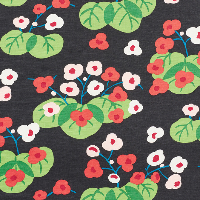 Schumacher Fabric Saku Soft Black 177482 Print-Happy 60% Linen, 30% Cotton, 10% Nylon Martindale 20,000 Horizontal: 23.5 and Vertical: 27 55.25 - My Fabric Connection -