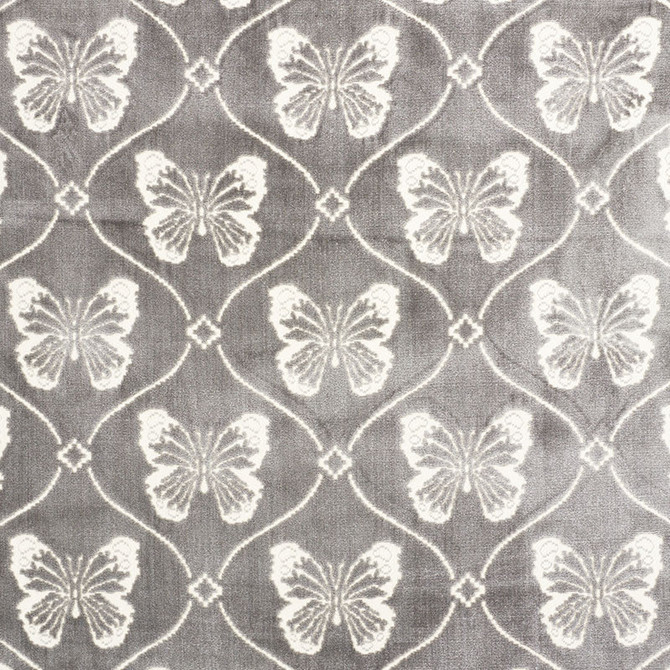 Schumacher Fabric Papillon Velvet Pewter 72961 CUT & PATTERNED VELVETS VISCOSE 82% COTTON 18% BELGIUM MARTINDALE 20,000 </p><p>Repeat: Horizontal: 9" (23CM) and Vertical: 9" (23CM) 54 - My Fabric Connection -