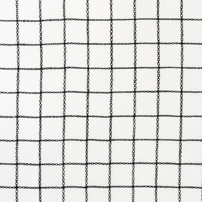 Schumacher Fabric Agnes Sheer Blackwork 72082 VOGUE LIVING See Sample INDIA - </p><p>Repeat: Horizontal: 1 1/4" (3CM) and Vertical: 1 1/4" (3CM) 55" (140CM) - My Fabric Connection -