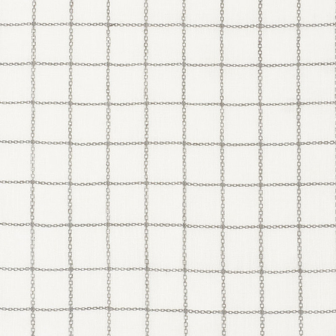 Schumacher Fabric Agnes Sheer Grisaille 72081 VOGUE LIVING See Sample INDIA - </p><p>Repeat: Horizontal: 1 1/4" (3CM) and Vertical: 1 1/4" (3CM) 55" (140CM) - My Fabric Connection -