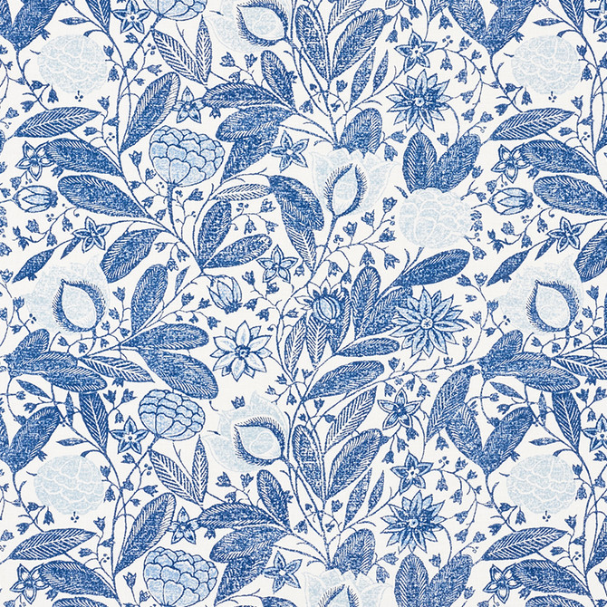 Schumacher Fabric Gloria Delft 176842 Vogue-Living 90% Linen, 10% Nylon - Horizontal: 18 and Vertical: 16 54 - My Fabric Connection -
