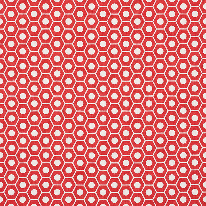 Schumacher Fabric Queen B Red 177074 PRINTS BY STUDIO BON See Sample TURKEY HEAVY </p><p>Repeat: Horizontal: 1 1/4" (3CM) and Vertical: 3/4" (2CM) 54" (137CM) - My Fabric Connection -