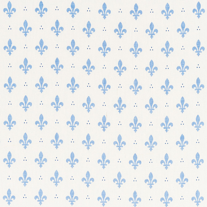 Schumacher Fabric Fleur De Lis Blue 176960 French-Revolution 100% Linen Wyzenbeek 15,000 Horizontal: 2 and Vertical: 2.5 54 - My Fabric Connection -
