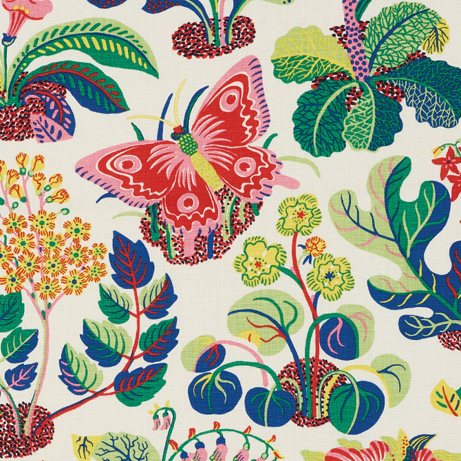 Schumacher Fabric Exotic Butterfly Spring 176184 Good-Vibrations 100% Linen Martindale 20,000 Horizontal: 26.5 and Vertical: 31 54.5 - My Fabric Connection -