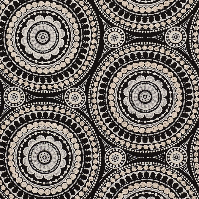 Schumacher Fabric Idris Embroidery Black & Ivory 71953 CARAVANNE LINEN 40% COTTON 33% INDIA MARTINDALE 24,000 </p><p>Repeat: Horizontal: 25" (64CM) and Vertical: 15" (38CM) 52 - My Fabric Connection -