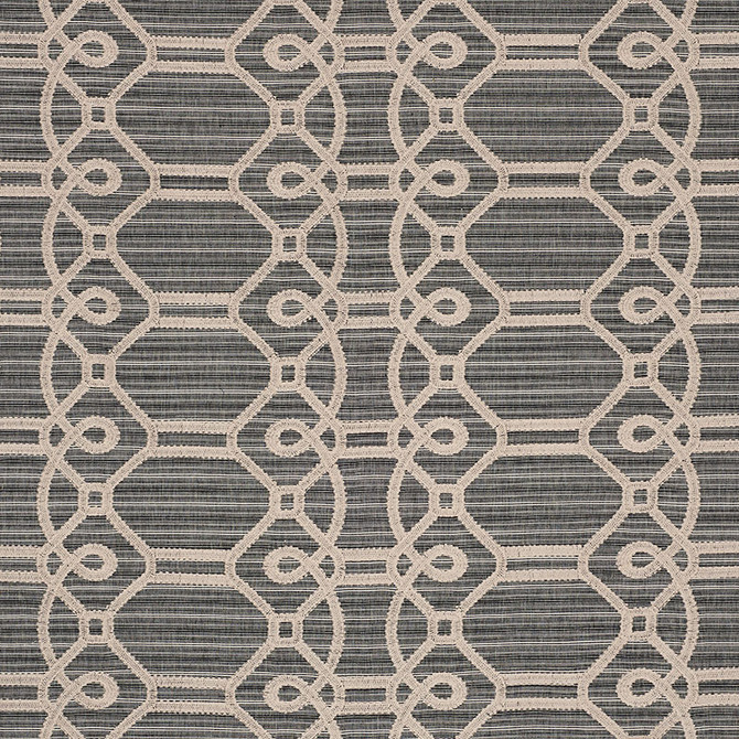 Schumacher Fabric Ziz Embroidery Coal 71931 CARAVANNE COTTON 77% POLYESTER 23% INDIA MARTINDALE 25,000 </p><p>Repeat: Horizontal: 17 1/2" (44CM) and Vertical: 6 1/4" (16CM) 53.25 - My Fabric Connection -