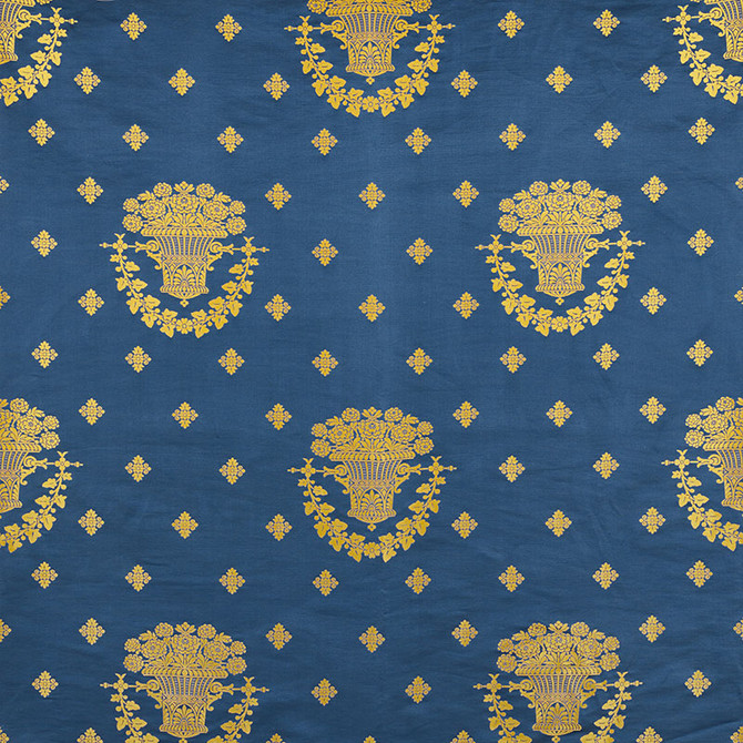 Schumacher Fabric Blue Room Lampas Blue 71700 BLUE ROOM LAMPAS SILK 58% LINEN 42% ITALY </p><p>Repeat: Horizontal: 25 3/4" (65CM) and Vertical: 30 3/4" (78CM) 51.5 - My Fabric Connection -