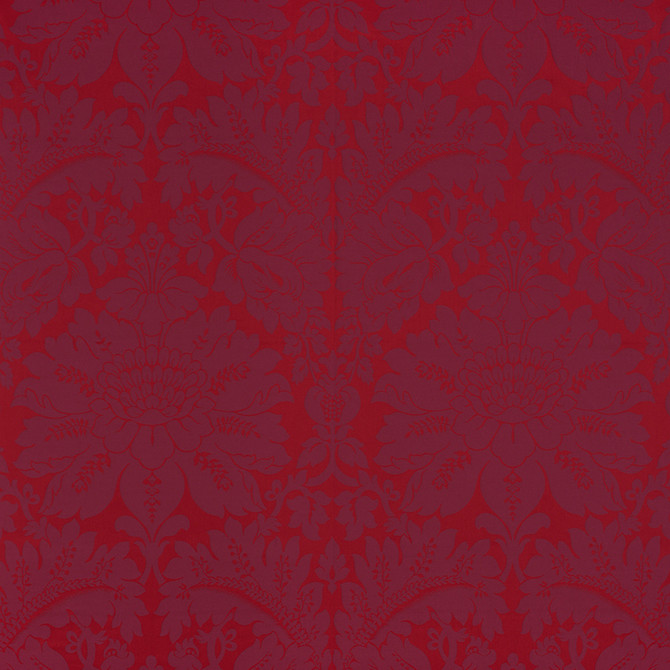 Schumacher Fabric Maggiore Damasco Ruby 71282 Damasco 100% Cotton - Horizontal: 26 and Vertical: 31.75 54.5 - My Fabric Connection -