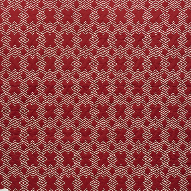Schumacher Fabric Hix Red 70141 CLIQUE COTTON 43% SPUN VISCOSE 24% INDIA </p><p>Repeat: Horizontal: 4 1/2" (11CM) and Vertical: 6 1/4" (16CM) 50.5 - My Fabric Connection -