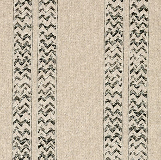 Schumacher Fabric Kudu Stripe Black 69970 Tribal-Chic 100% Linen Martindale 7,000 Horizontal: 28 and Vertical: 9.875 56 - My Fabric Connection -
