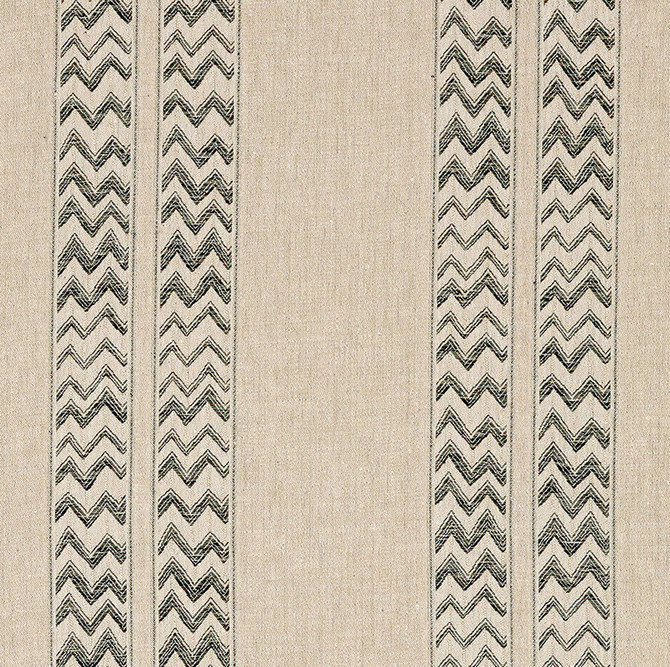 Schumacher Fabric Kudu Stripe Black 69970 Tribal Chic See Sample ITALY - </p><p>Repeat: Horizontal: 28" (71CM) and Vertical: 9 7/8" (25CM) 56" (142CM) - My Fabric Connection -