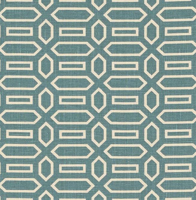 Schumacher Fabric Pavillion Peacock Blue 176145 Veere-Grenney 100% Linen Martindale 25,000 Horizontal: 2.5 and Vertical: 1.625 52 - My Fabric Connection -