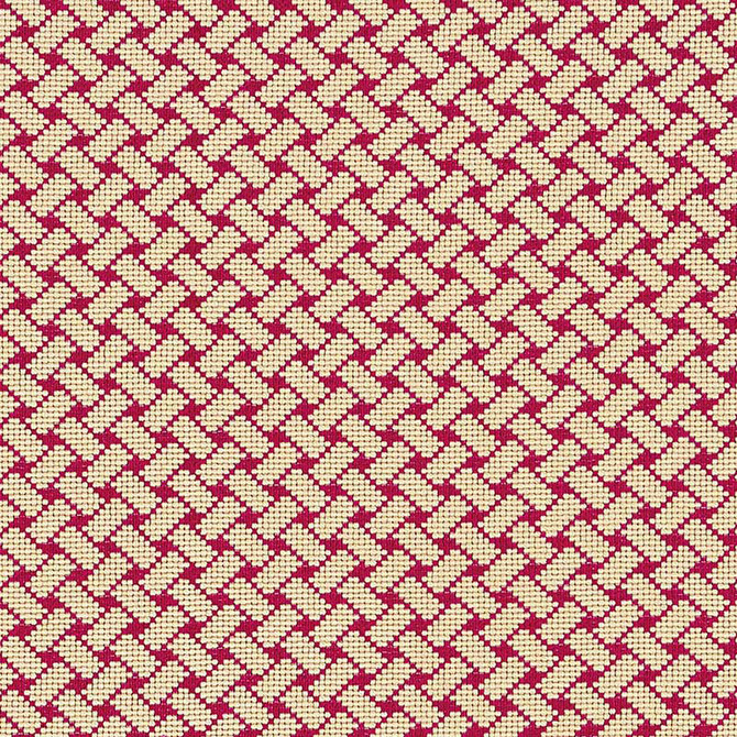 Schumacher Fabric Bristol Weave Carmine 63395 ESSENTIALS: SMALL-SCALE UPHOLSTERY I VISCOSE 97% NYLON 3% UNITED STATES OF AMERICA WYZENBEEK 30,000 </p><p>Repeat: Horizontal: 7/8" (2CM) and Vertical: 7/8" (2CM) 52 - My Fabric Connection -