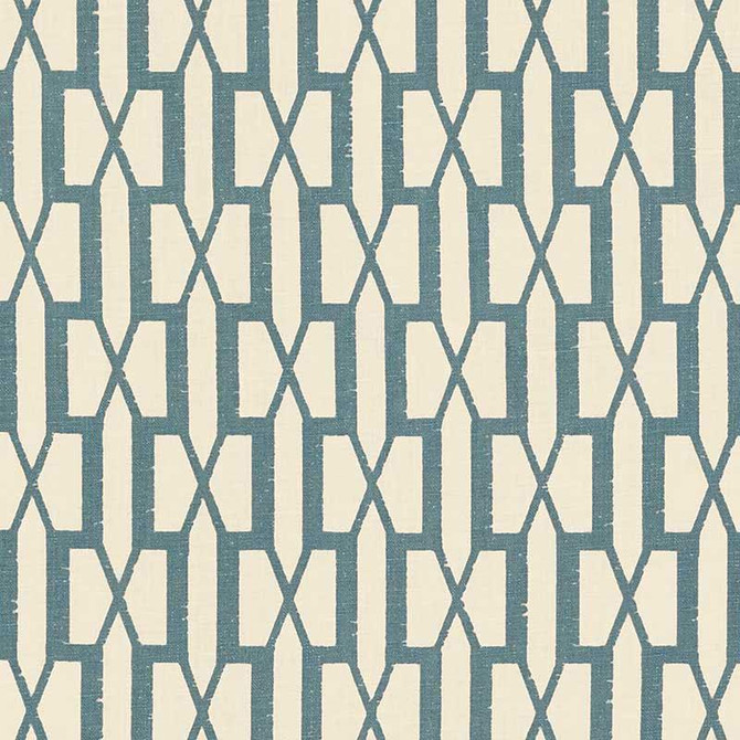 Schumacher Fabric Belvedere Peacock Blue 176115 Veere Grenney 2.88" - My Fabric Connection -